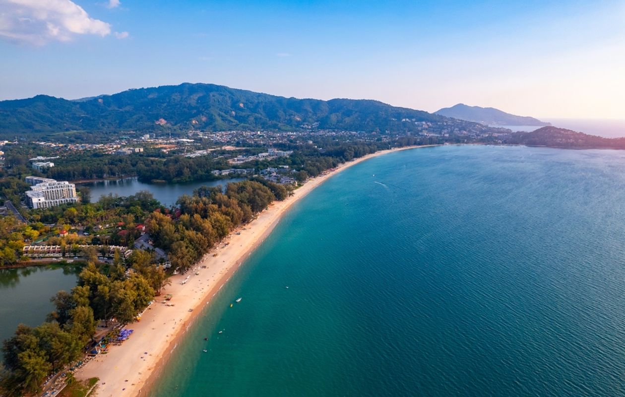 Bang Tao Beach coastline from above